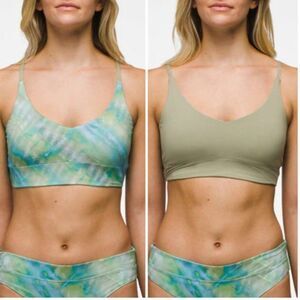 Prana Willow Falls Reversible Bikini Swim Top Mirage Blue Green Size XS